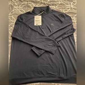 Rhoback Mens Performance Q-Zip The Fleet Navy Solid Extra Large XL